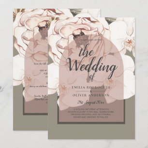Convite Tendência MOSS BLUSING WEDDING Sage Pink