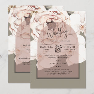 Convite Tendência MOSS BLUSING WEDDING Sage Pink