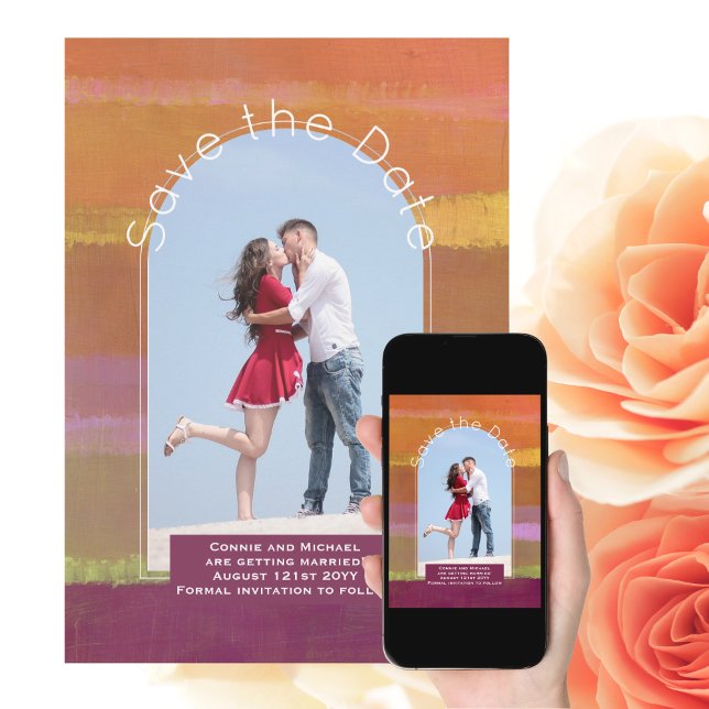 Convite Tendência Salvar a Data | Limão de Berry Laranja F (Criador carregado)