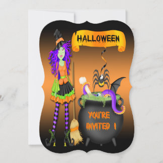 Convite Tendy Halloween Witch Cauldron - Estilo Invi