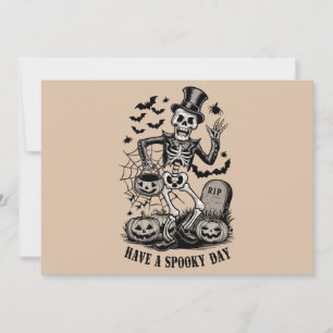 Convite Tenha um esqueleto de bruxa de Dia das Bruxas assu