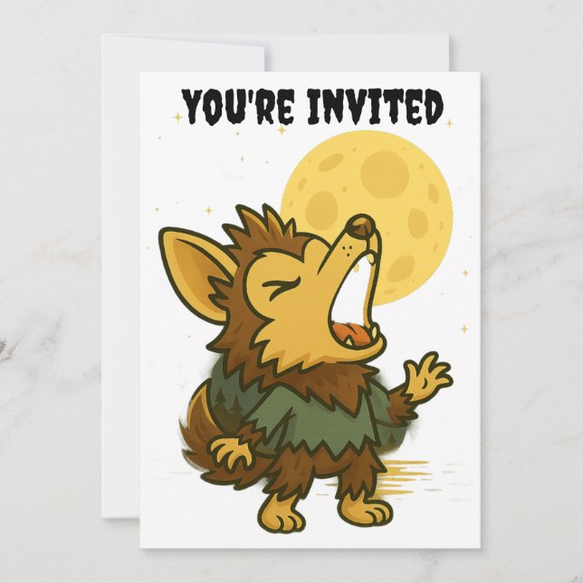 Convite Tenha um Halloween de Howling (Frente)