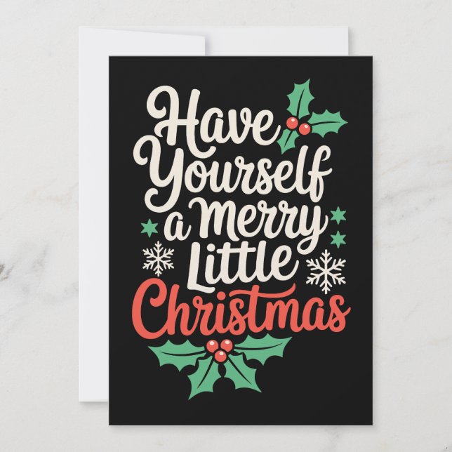 Convite Tenha um Natal Feliz Flocos de Neve (Frente)