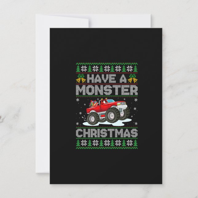 Convite Tenham Um Monstro De Monstros Monstrosos De Natal  (Frente)