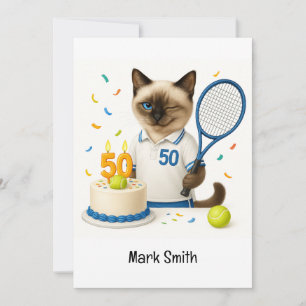 Convite Tênis 50º aniversário para os amantes de gatos