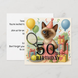 Convite Tênis 50º aniversário para os amantes de gatos
