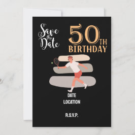 Convite Tênis 50º e Festa de aniversário fabulosa