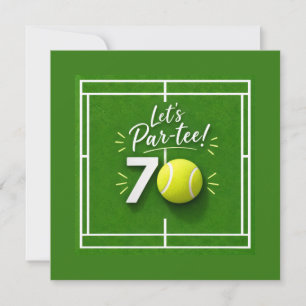 Convite Tenis Aniversário de 70 anos bola de tênis e númer