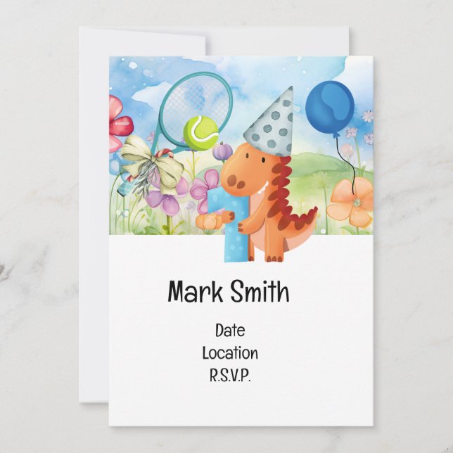 Convite Tênis primeiro aniversario Party (Frente)