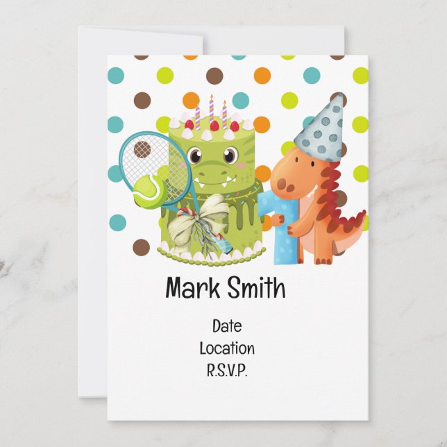 Convite Tênis primeiro aniversario Party (Frente)