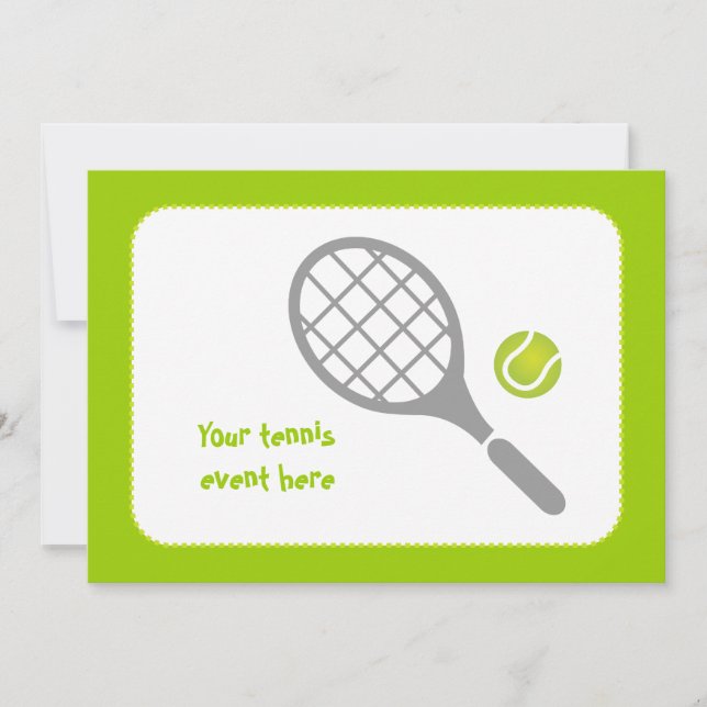 Convite Tênis racket e bola personalizados (Frente)