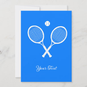 Convite Tênis Rackets Blue Background Party Personalizado