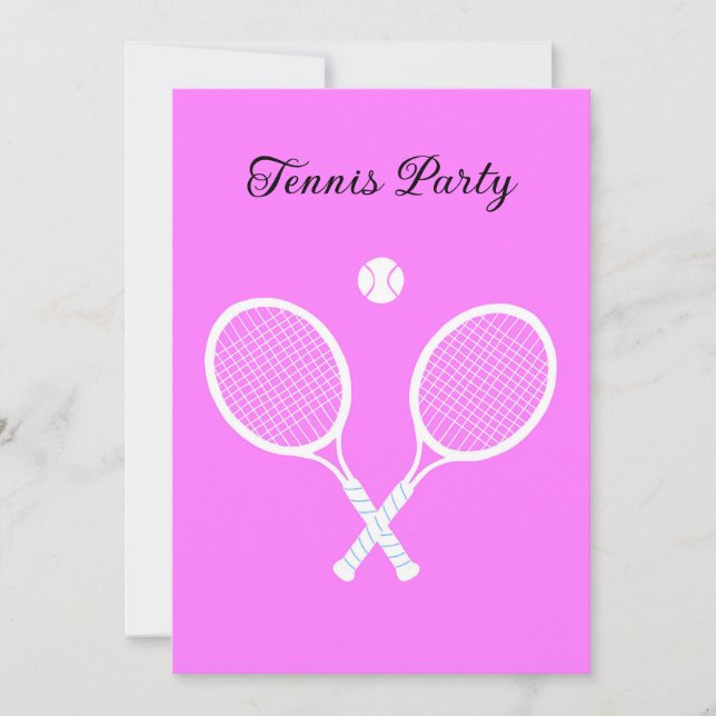 Convite Tênis Rackets e Ball Party Personalizados (Frente)
