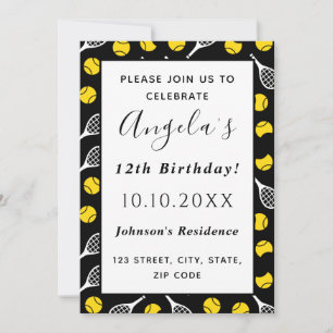 Convite Tênis Racquet Ball Patterno Party