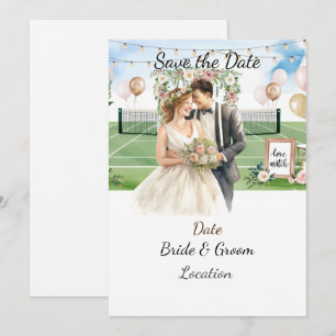 Convite Tênis Salve a data do casamento do Tênis Player