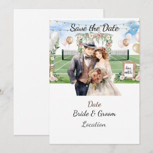 Convite Tênis Salve a data do casamento do Tênis Player