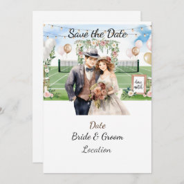 Convite Tênis Salve a data do casamento do Tênis Player