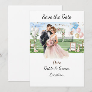 Convite Tênis Salve a data do casamento do Tênis Player
