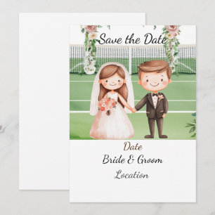 Convite Tênis Salve a data do casamento do Tênis Player