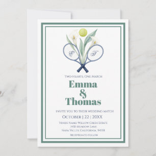 Convite Tênis Themed Tenniscore Weds Calla Lily