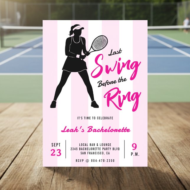 Convite Tennis Bacheloretette Last Swing Before the Ring (Criador carregado)