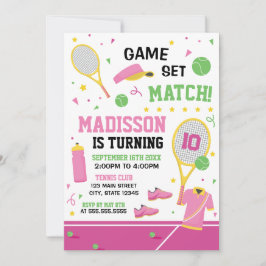 Convite TENNIS Birthday girl Invitation
