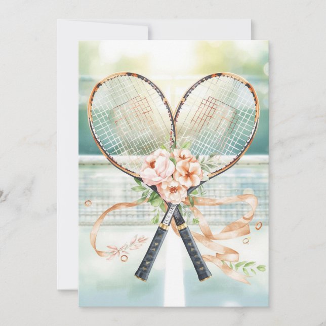 Convite Tennis Salve a data para o casamento do jogador de (Frente)