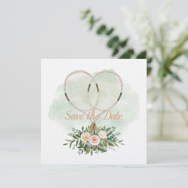Convite Tennis Save the date Invitation  for Wedding  (Em pé/Frente)
