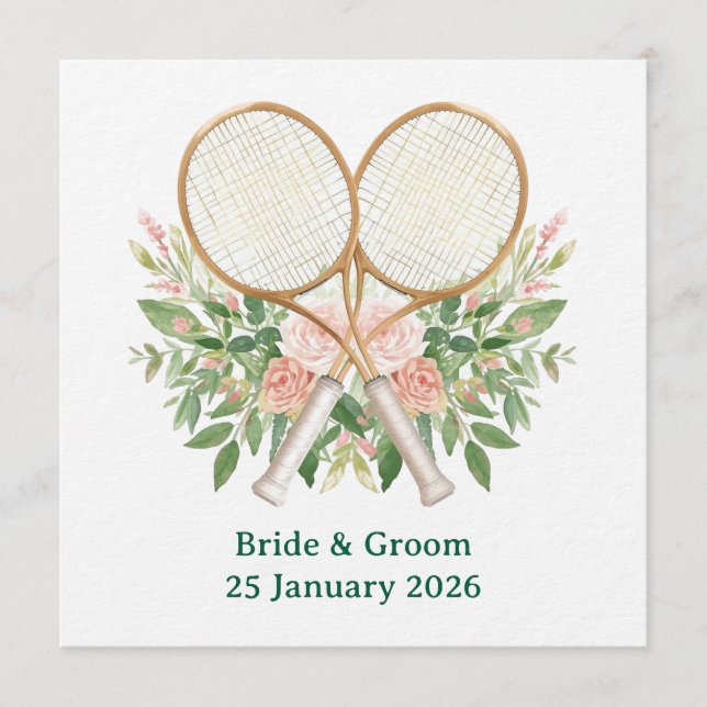 Convite Tennis Save the date Invitation  for Wedding  (Frente)
