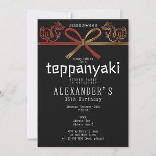 Convite Teppanyaki BLK Japonês Steakhouse Dragon Aniversár