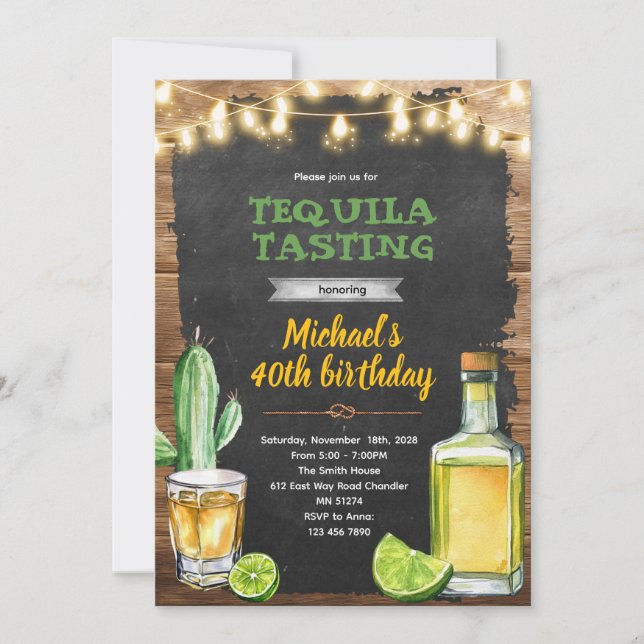Convite Tequila Tasting birthday invitation (Frente)