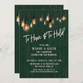 Convite Ter e Manter Luzes de Madeira Escura Verde Edison