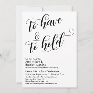 Convite Ter e Segurar Celebração Pós-Casamento do Roteiro
