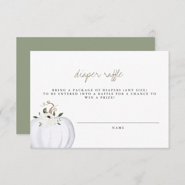 Convite Tera - Boho Greenery - Fralda Dourada Raffle Ticke (Frente/Verso)