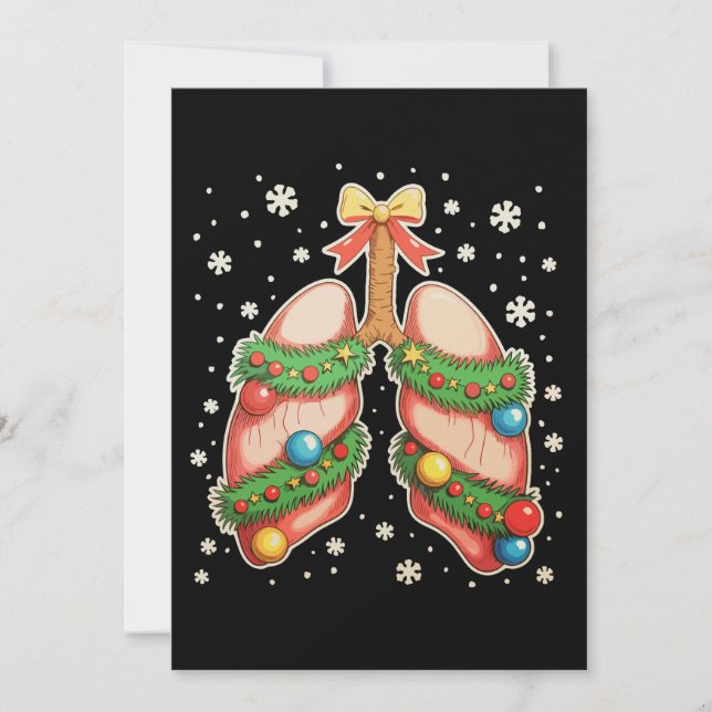 Convite Terapeuta de Árvore de Natal Pulmonar Terapia Resp (Frente)