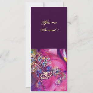 Convite TERCEIRA Bola de mascarada MÁSCARA,azul-amarelo-ou