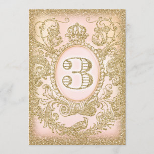 Convite Terceira do aniversário princesa uma vez