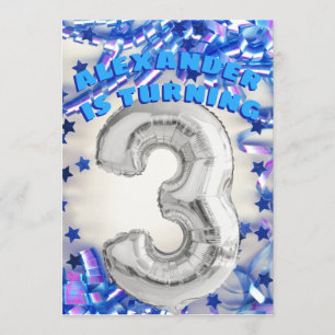 Convite Terceira Festa de Prata de Aniversário e Azul Ida