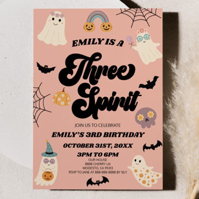 Convite Terceiro aniversário de 3 anos do Spirit Halloween (Criador carregado)