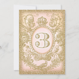 Convite Terceiro aniversário de uma vez no tempo Princesa