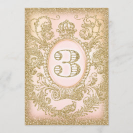 Convite Terceiro aniversário de uma vez no tempo Princesa