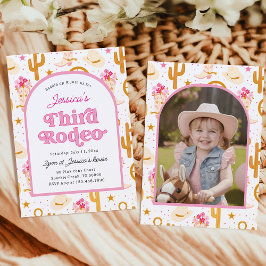 Convite Terceiro Rodeio de Vaqueira Foto de Aniversário de