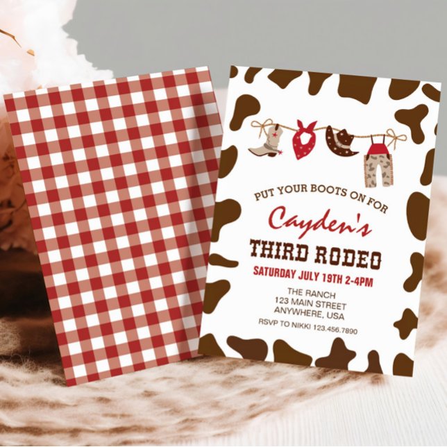 Convite Terceiro Rodeo - aniversário de 3 anos do Vaqueiro (Criador carregado)