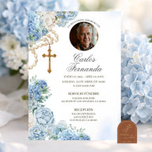Terço de Hortênsia Azul Foto Funeral Católico