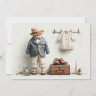 Convite Terninho de bebê Artista Francês de 1º aniversário