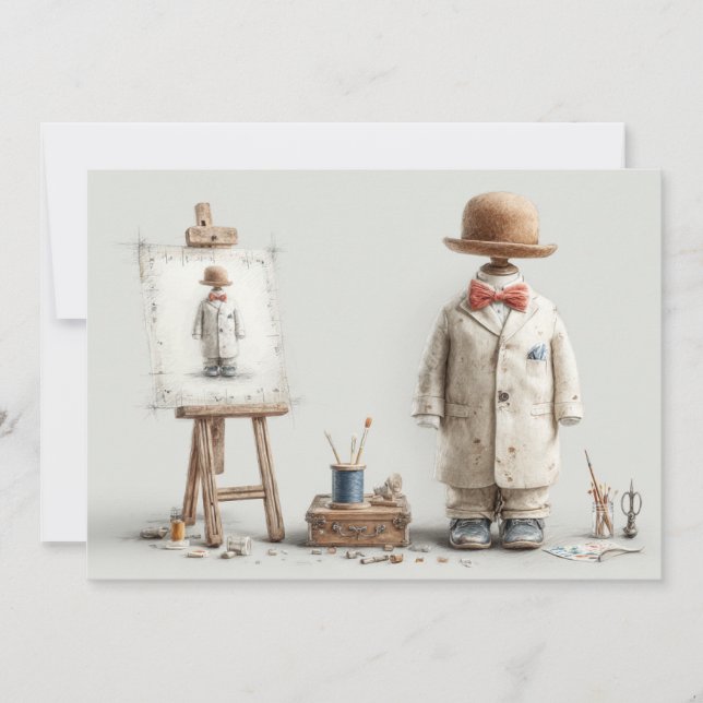 Convite Terninho de bebê de artista francês de 1º aniversá (Frente)