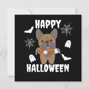 Convite Terninho de Halloween para Bulldog Francês