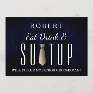 Convite Terno-acima preto do quadro você será meu padrinho