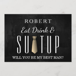 Convite Terno-acima preto do quadro você será meu padrinho