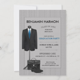 Convite Terno Masculino Risca de Giz para Formatura